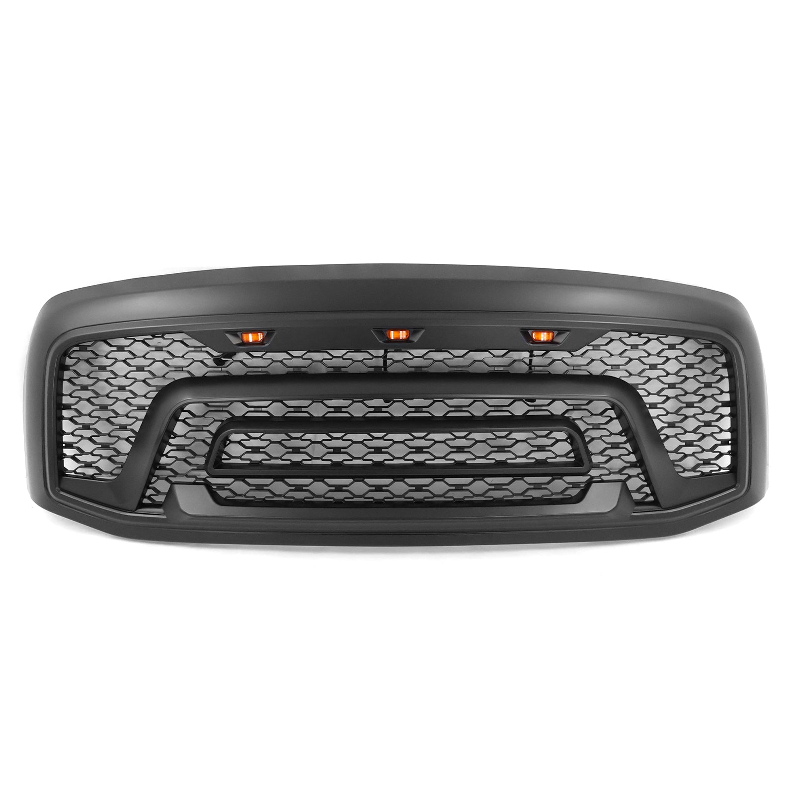 Matte Black Mesh Front Grille With Letters & Lights For 2006-2008 Dodge Ram 1500/2500