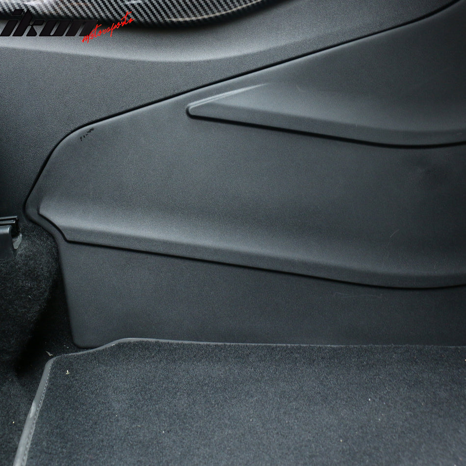 IKON MOTORSPORTS, Front Anti-Kick Pads Compatible With 2020-2023 Tesla Model Y, Black Injection TPE Waterproof Center Console Side Cover Protector Pads Interior Guard Accessories 2PCS, 2021 2022