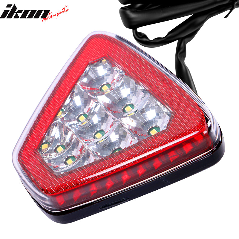 Universal Triangle Clear LED Rear Tail 3RD Brake Lights Safety Lamp