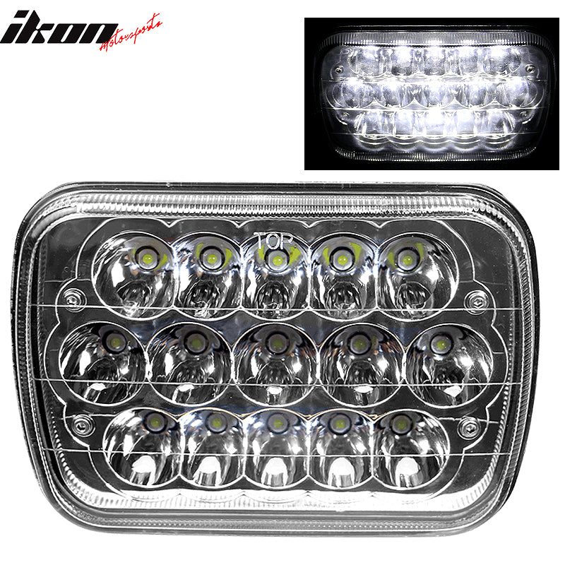 7x6 Inch Full LED Sealed Beam Square Projector Single Piece Headlight