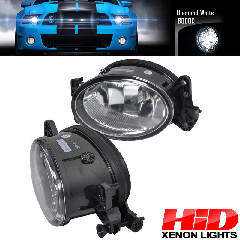 Compatible With 07-09 Mercedez Benz W211 E-Class Factory Fog Lights Clear+6000K Xenon HID