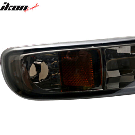 Fits 99-07 GMC Yukon LED Headlight Chrome Housing Smoke Lens Amber Reflector