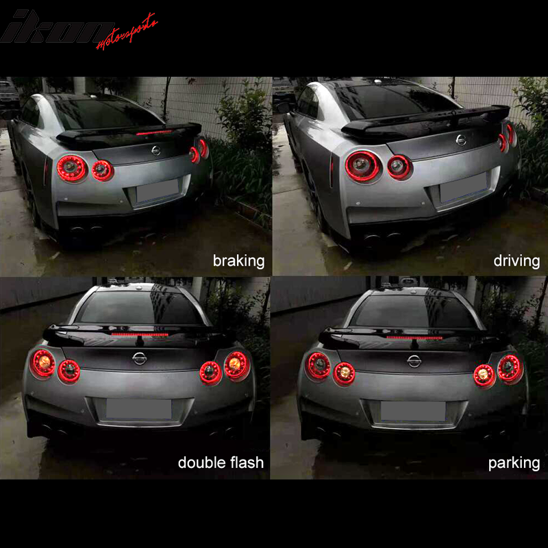 Fits 09-22 Nissan GTR R35 OE Factory Style Rear Bumper Cover + Tail Lights 2PC