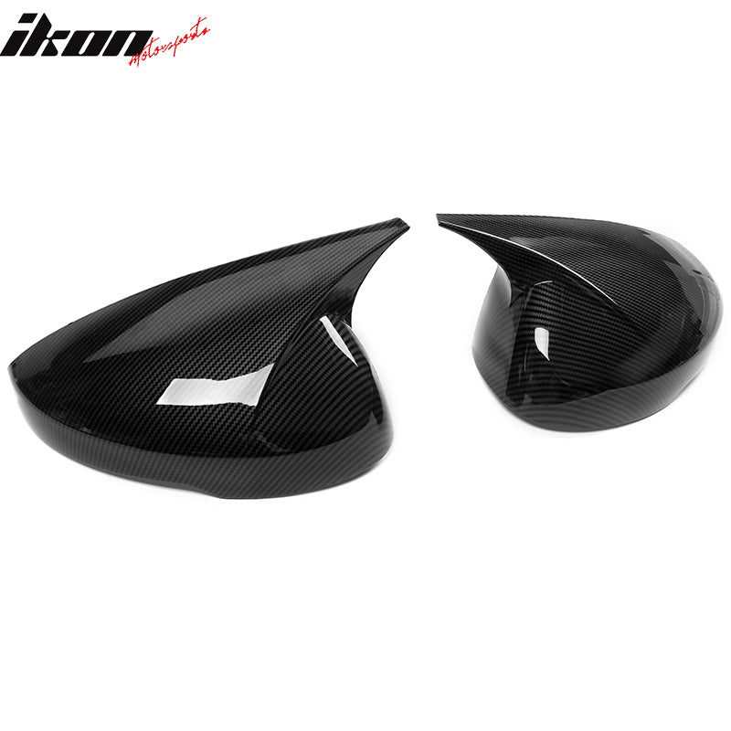 IKON MOTORSPORTS, Mirror Cover Compatible With 2022-2023 Honda Civic Sedan & Hatchback 4-Door, Horns Style ABS Plastic Rear View Side Mirror Cover Cap Trim 2PCS