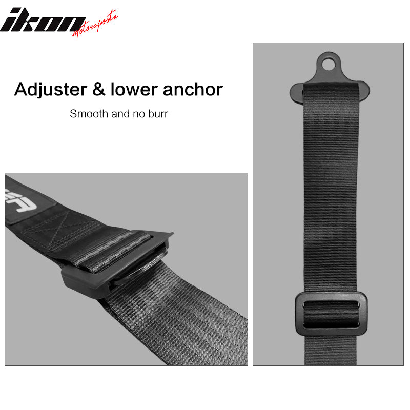 Clearance Sale 4 Point Racing Harness Buckle Seat Belt A Type 2" Nylon Black