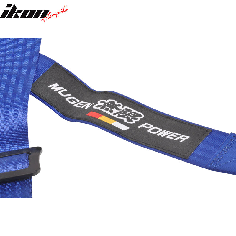 4 Point Harness Seat Belt Nylon Blue for Racing Go-kart UTV ATV W/ Mugen Power