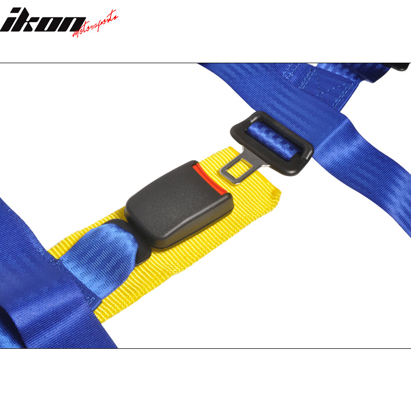 4 Point Harness Seat Belt Nylon Blue for Racing Go-kart UTV ATV W/ Mugen Power