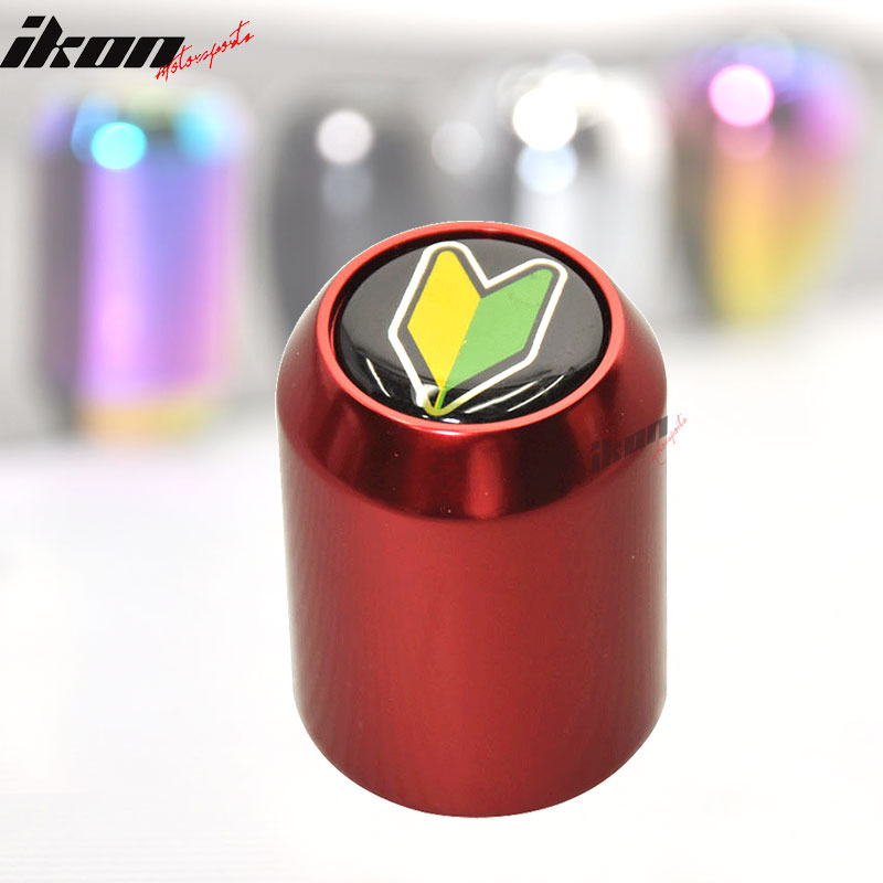 JDM Manual Red Shift Knob Wakaba Driver Badge Beginner Leaf Compatible With Civic Acura