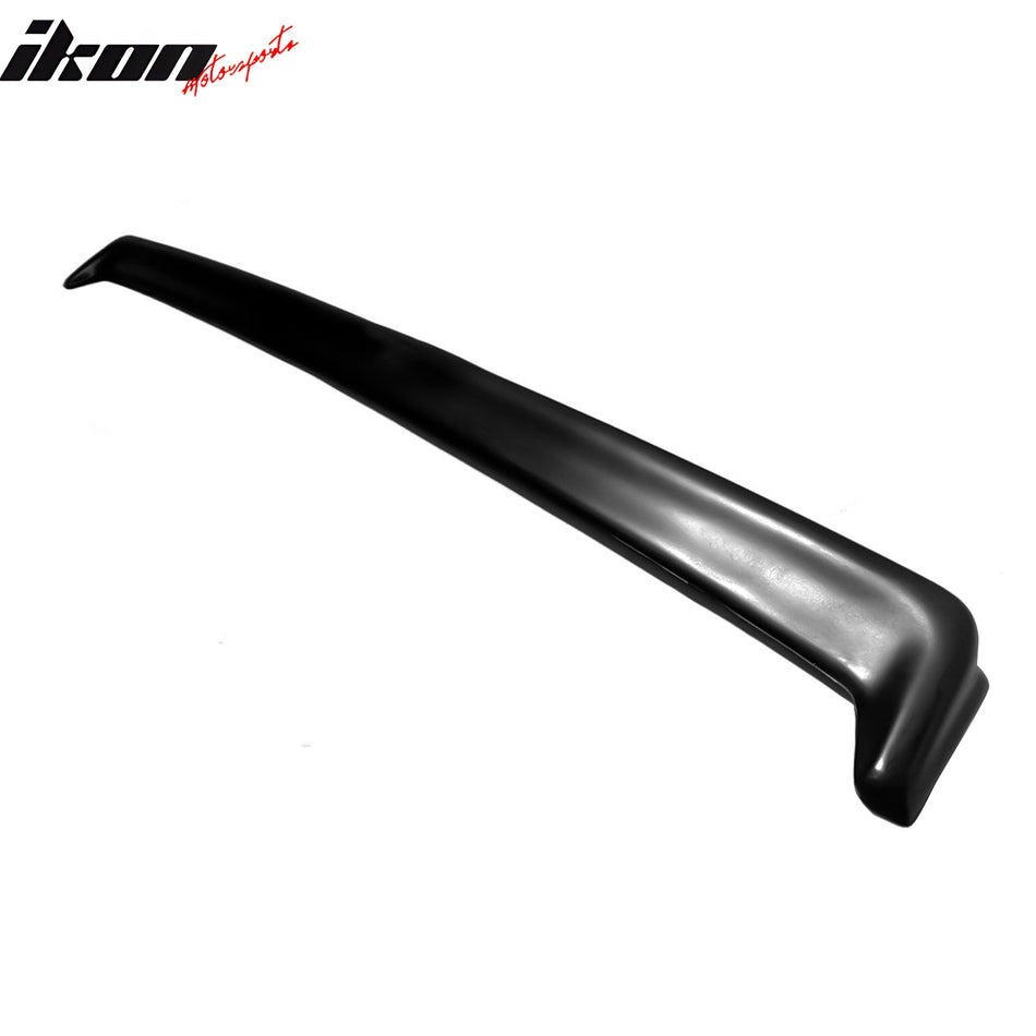 IKON MOTORSPORTS, Trunk Spoiler Compatible with 1984-1992 BMW E30 3 Series, IS Style Unpainted Black PU Polyurethane Rear Trunk Lid Spoiler Wing Lip