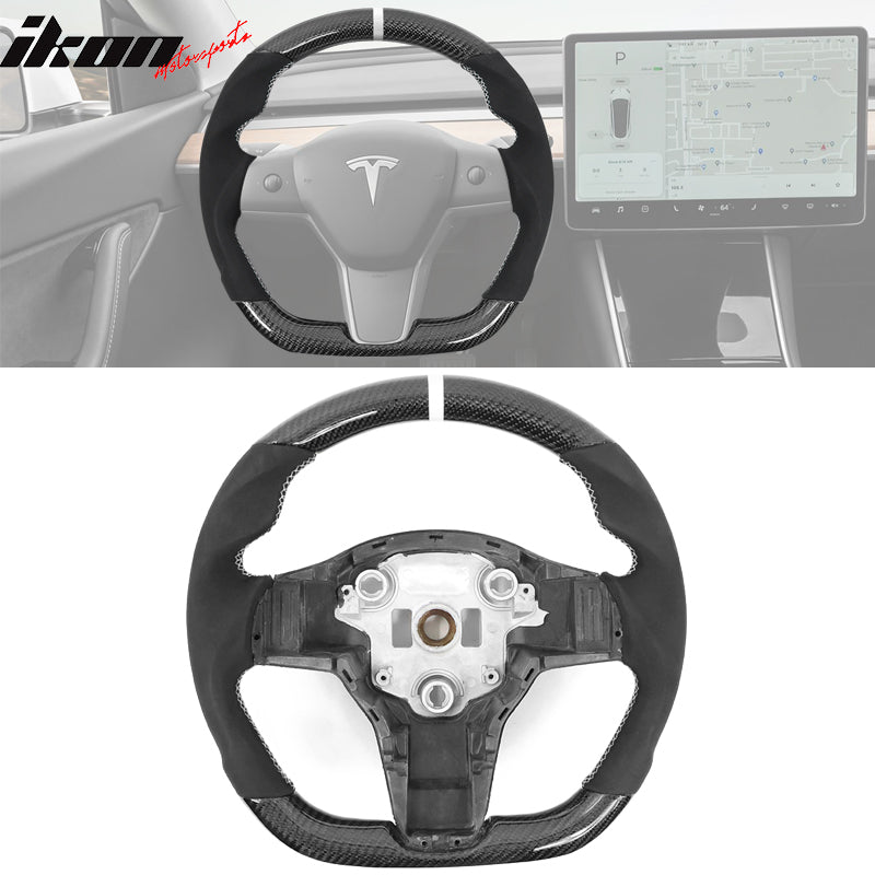 Fits 17-23 Tesla Model 3 & Y Steering Wheel CF