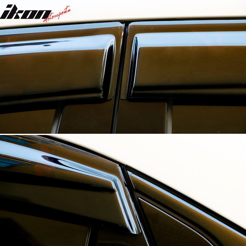 Fits 17-21 Honda Civic 10th Gen X HB5 Smoke Acrylic Window Visors Sun Deflector