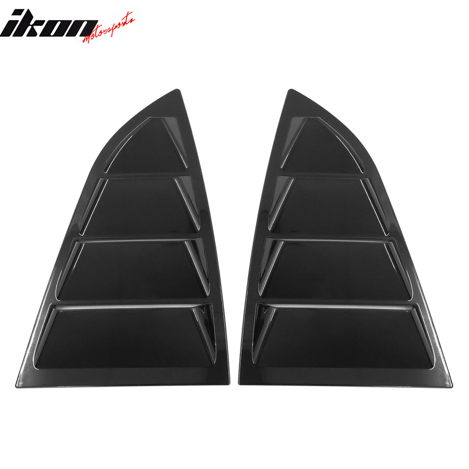 IKON MOTORSPORTS Rear Window Louver Compatible with 2022-2024 Subaru BRZ & Toyota GR86, IKON Style Polycarbonate PC Back Windshield Sun Shade Cover Vent 2PCS