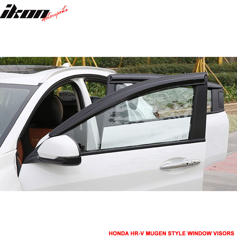 Window Visors Compatible With 2016-2022 Honda HRV HR-V, Smoked JDM Stick On Acrylic Rain Guards by IKON MOTORSPORTS, 2017 2018 2019 2020