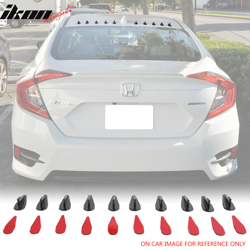 Alpha racing Air Vortex Generator Diffuser Shark Fin 10pcs Set Kit for  Spoiler Roof Wing Pointed End Style Carbon Fiber Pattern : :  Electronics