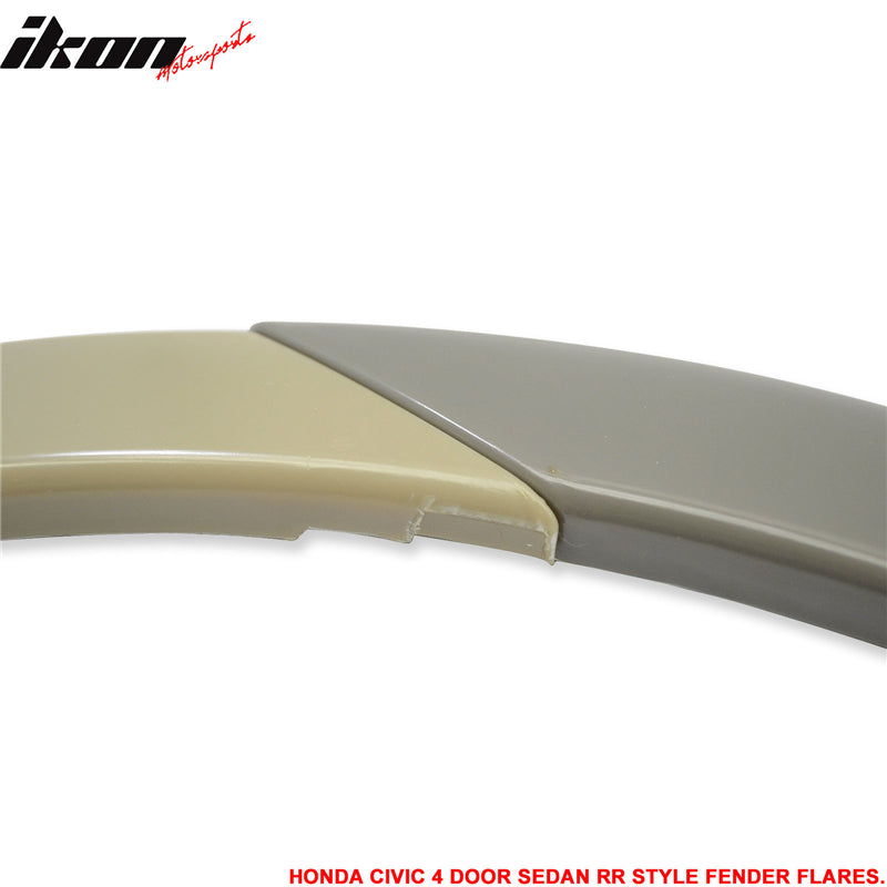 Fits 06-11 Honda Civic Sedan RR Style Front Rear Fender Flares Unpainted ABS