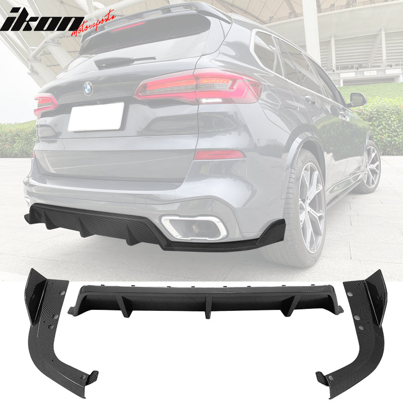  Carbon Fiber Rear Diffuser fits for BMW X5 G05 xDrive40i  xDrive50i xDrive30d M50d M Sport 2019+ Bumper Cover Lower Lip Spoiler  Valance Protector Factory Outlet : Automotive