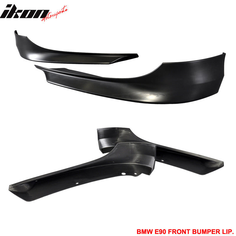 IKON MOTORSPORTS, Compatible With 2009-2011 BMW 3 Series E90 LCI Factory Style PP Front Splitter Lip Spoiler