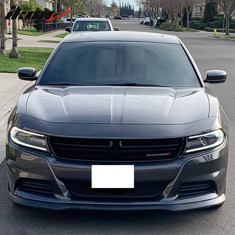IKON MOTORSPORTS, Front Bumper Lip Compatible With 2015-2023 Dodge Charger Base and SXT, IKON Style Painted Front Bumper Spoiler Splitter