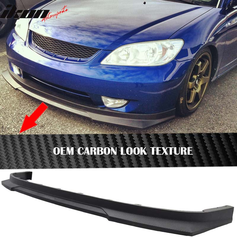 Front Bumper Lip Spoiler Compatible With 2004-2005 Honda Civic, Hc1 