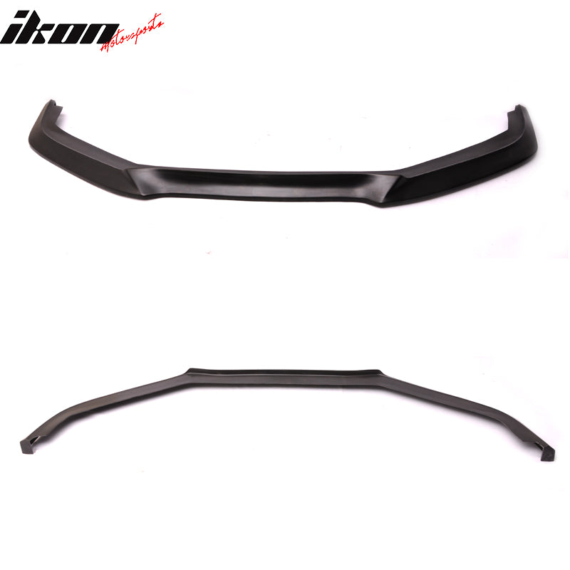 Front Bumper Lip Compatible With 2013-2015 Honda Civic, GT Style Black PU Front Lip Finisher Under Chin Spoiler Add On by IKON MOTORSPORTS, 2014