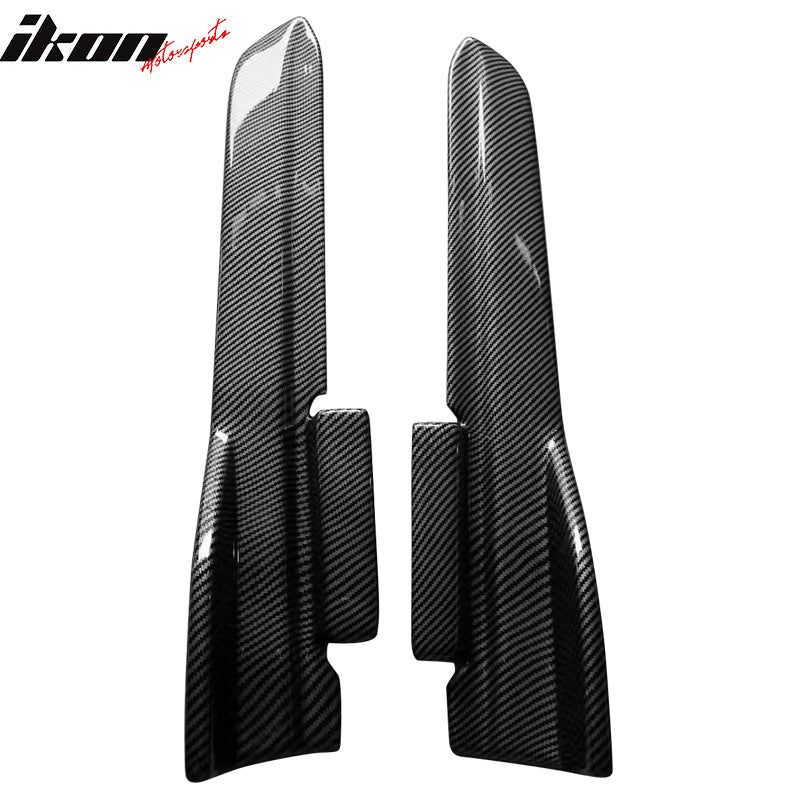 IKON MOTORSPORTS, Rear Aprons Compatible With 2010-2014 Ford Mustang, LS Style PP Rear Bumper Lip Diffuser Canards Winglet Pair