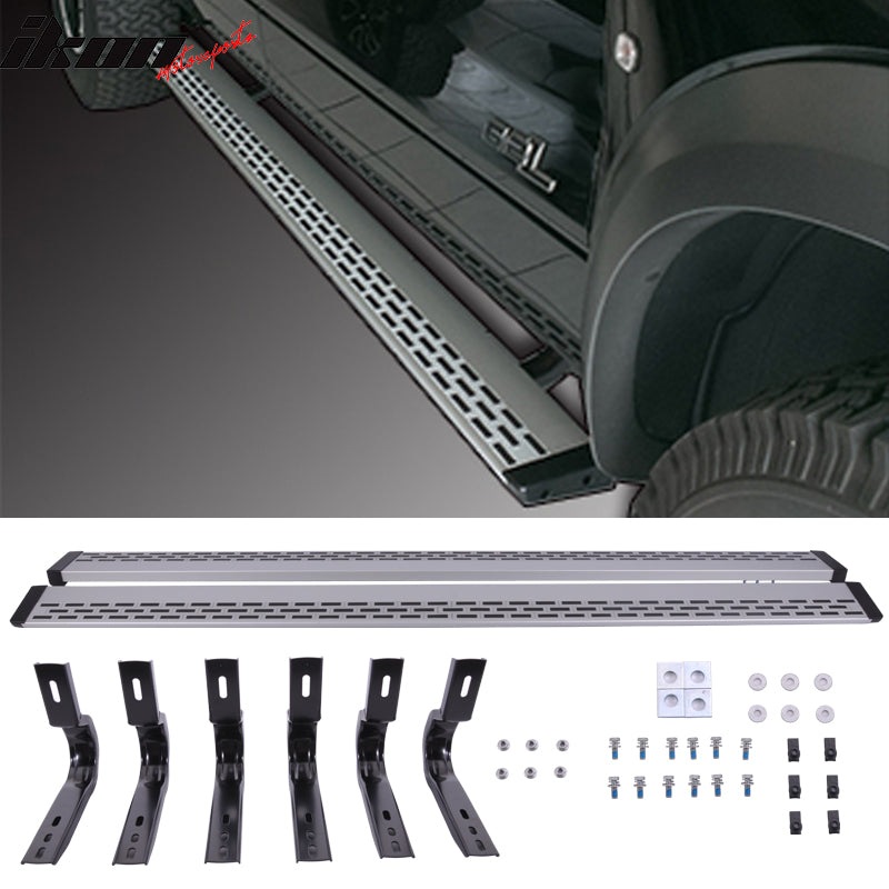 Compatible With 20072014 Sierra Double Cab Gray Black Running Board