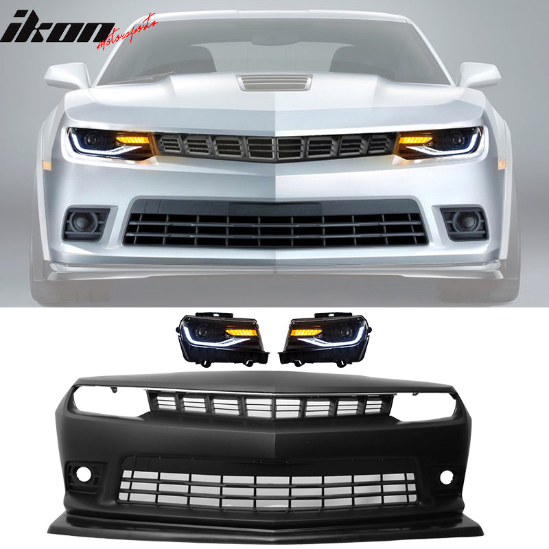 Buy Best Chevy Camaro SS Style Front Bumper w/ Fog Lamps & Headlamps Online  with Best Price at IKON's Store – Ikon Motorsports