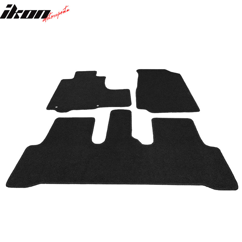 Floor Mat Compatible With 2007-2011 Honda CR-V 4Dr, Factory Fitment Car Floor Mats Front & Rear Nylon by IKON MOTORSPORTS, 2008 2009 2010