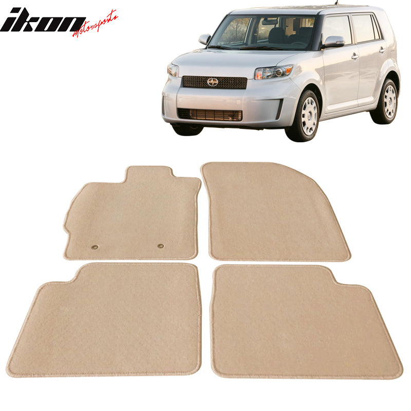 Car Floor Mat for 2008-2015 Scion xB Beige Carpet 4PC Nylon