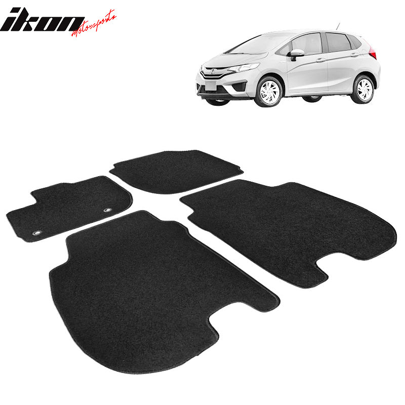 Car Floor Mat for 2015-2020 Honda Fit Black Carpet 4PC Nylon