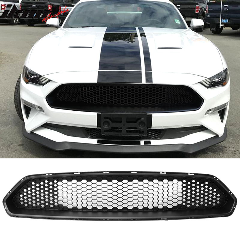 2018-2023 Ford Mustang Mesh Style Black Upper Grille ABS Plastic