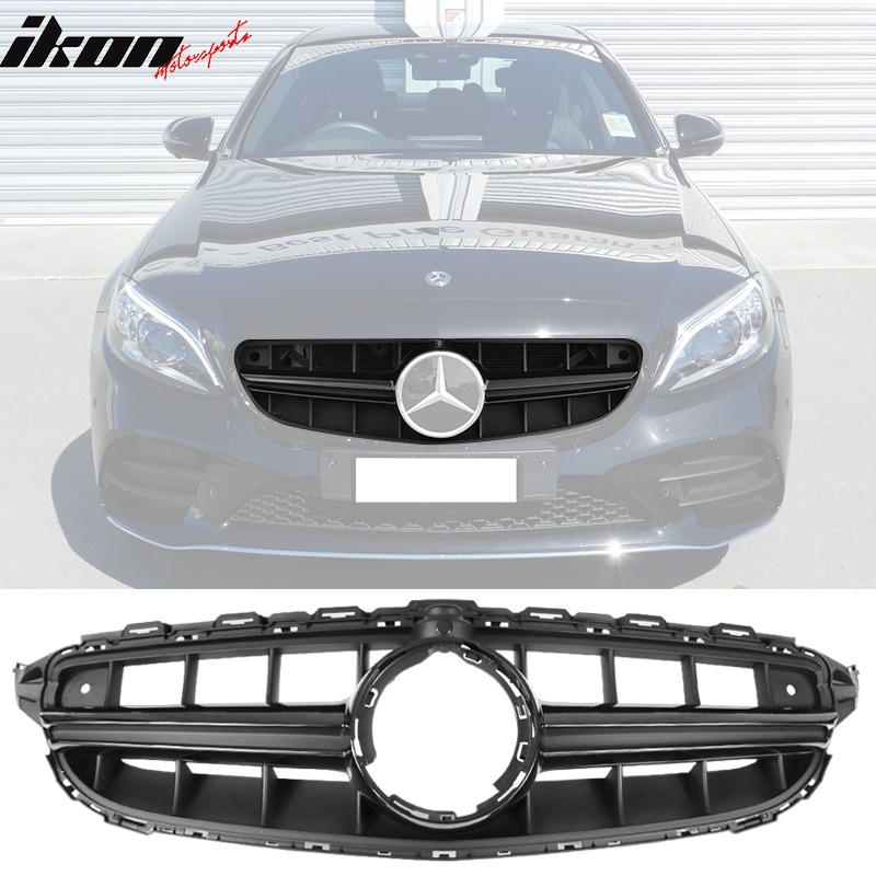2019-2020 Benz W205 C300 Vertical Unpainted Front Grille w/Camera Hole