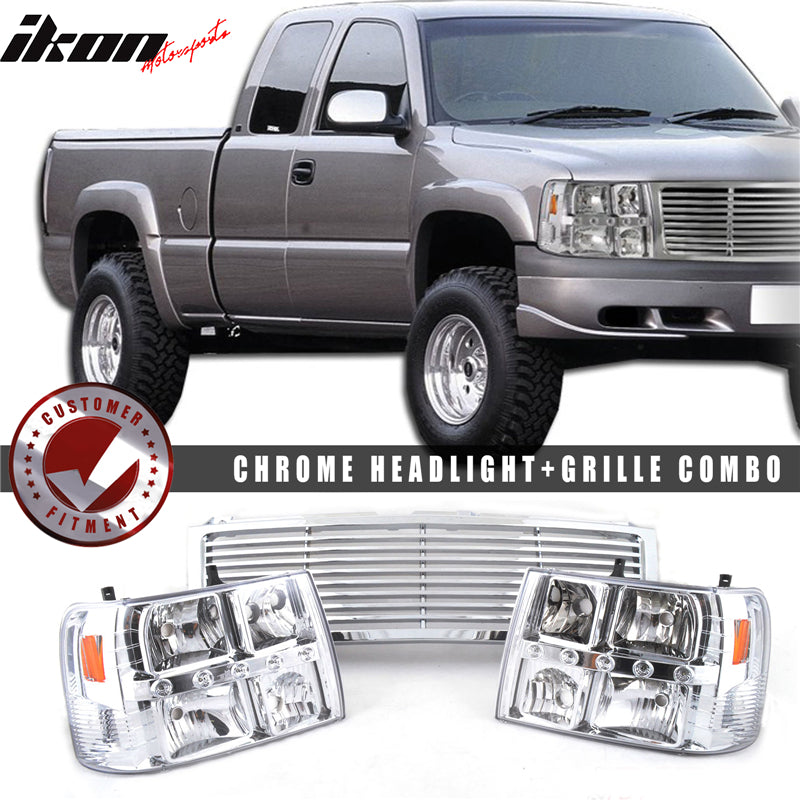 1999-2006 Chevy Silverado Suburban Tahoe Head Light & Reflector &Grill