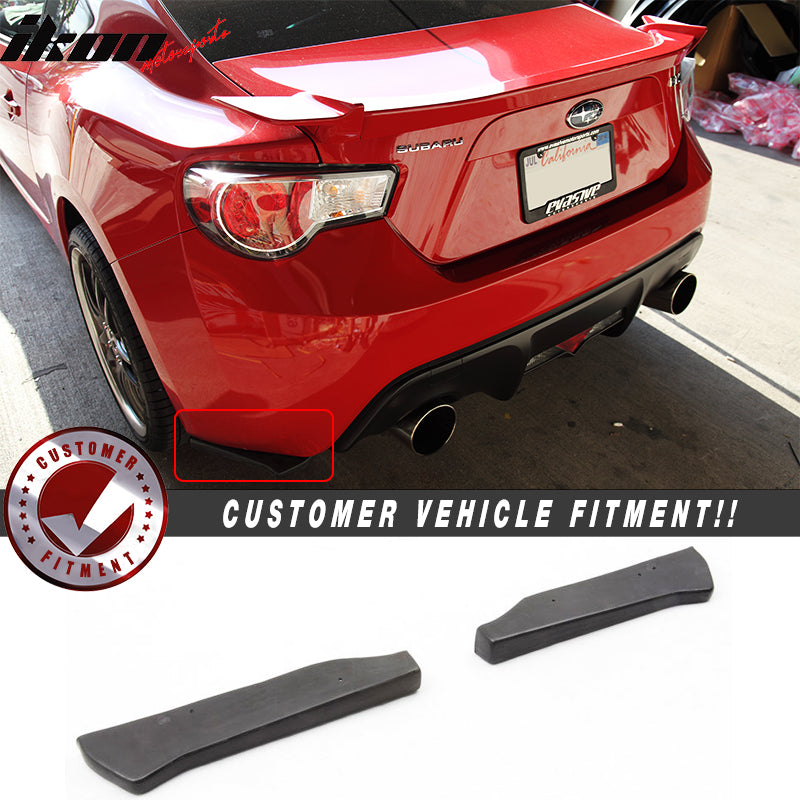 2PC Unpainted Rear Bumper Lip Aprons For 2008-2015 Mitsubishi Lancer – PU