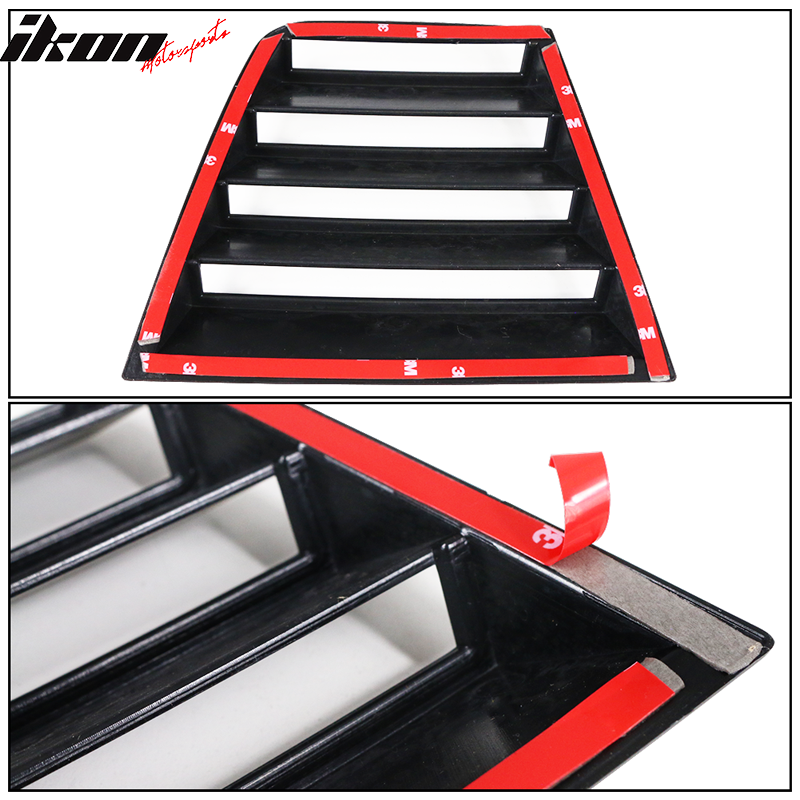 IKON MOTORSPORTS, Window Louver Compatible With 2011-2023 Dodge Charger, V1 Style Gloss Black Window Vents Guards Windshield Louvers Sun Rain Shade Cover, 2012 2013 2014 2015 2016 2017 2018 2019 2020