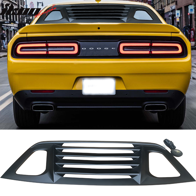 IKON MOTORSPORTS Window Louver Compatible With 2008-2023 Dodge Challenger  Rear Window Louver Gloss Black / Matte Black / Carbon Fiber Print – Ikon  Motorsports