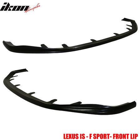 Front Bumper Lip Compatible With 2014-2016 Lexus IS F Sport 4Dr, JDM Style Black PU Front Lip Finisher Under Chin Spoiler Add On by IKON MOTORSPORTS, 2015