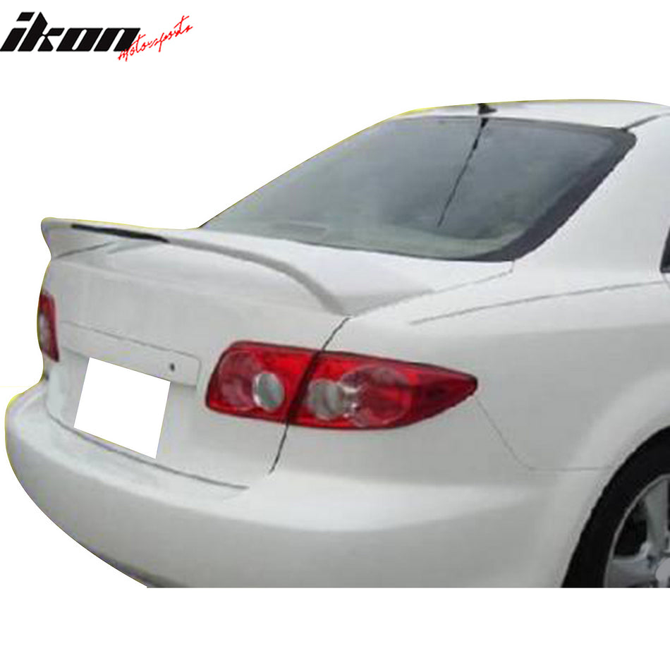 2003-2008 Mazda 6 4DR OE Gray Primer Trunk Spoiler W/ LED Fiberglass
