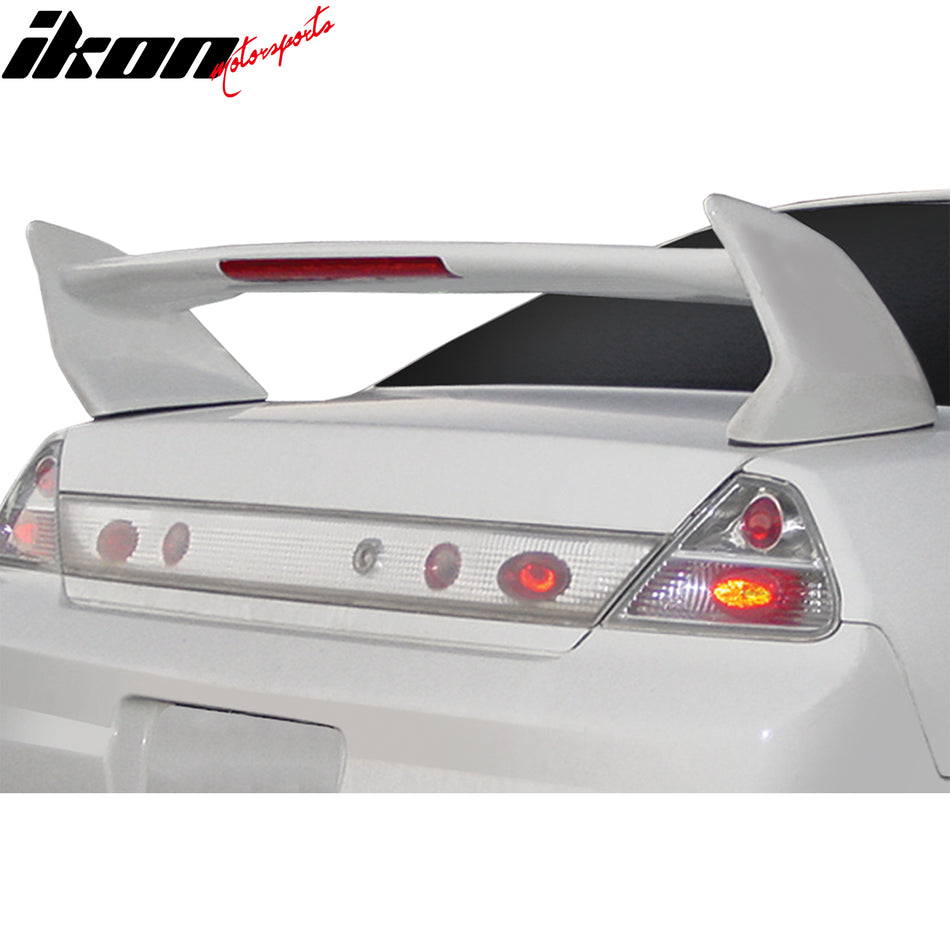 Universal Shark Style Gray Primer Rear Trunk Spoiler Wing W/LED FRP