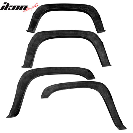IKON MOTORSPORTS Fender Flares Compatible with 2003-2006 Chevrolet Silverado 1500, OE Style Black Wheel Flare Cover Protector Set, 4 Pcs, Front & Rear