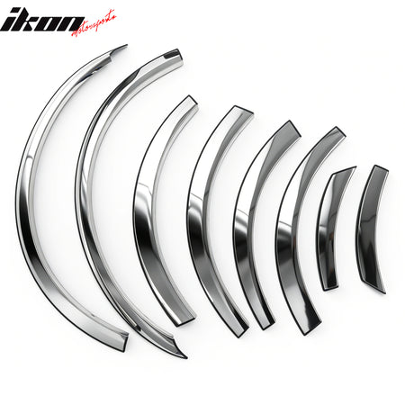 IKON MOTORSPORTS, Fender Flares Compatible With 2000-2006 Lincoln LS, Mirror Finish Stainless Steel Fender Flares Wheel Cover Protector Bodykits