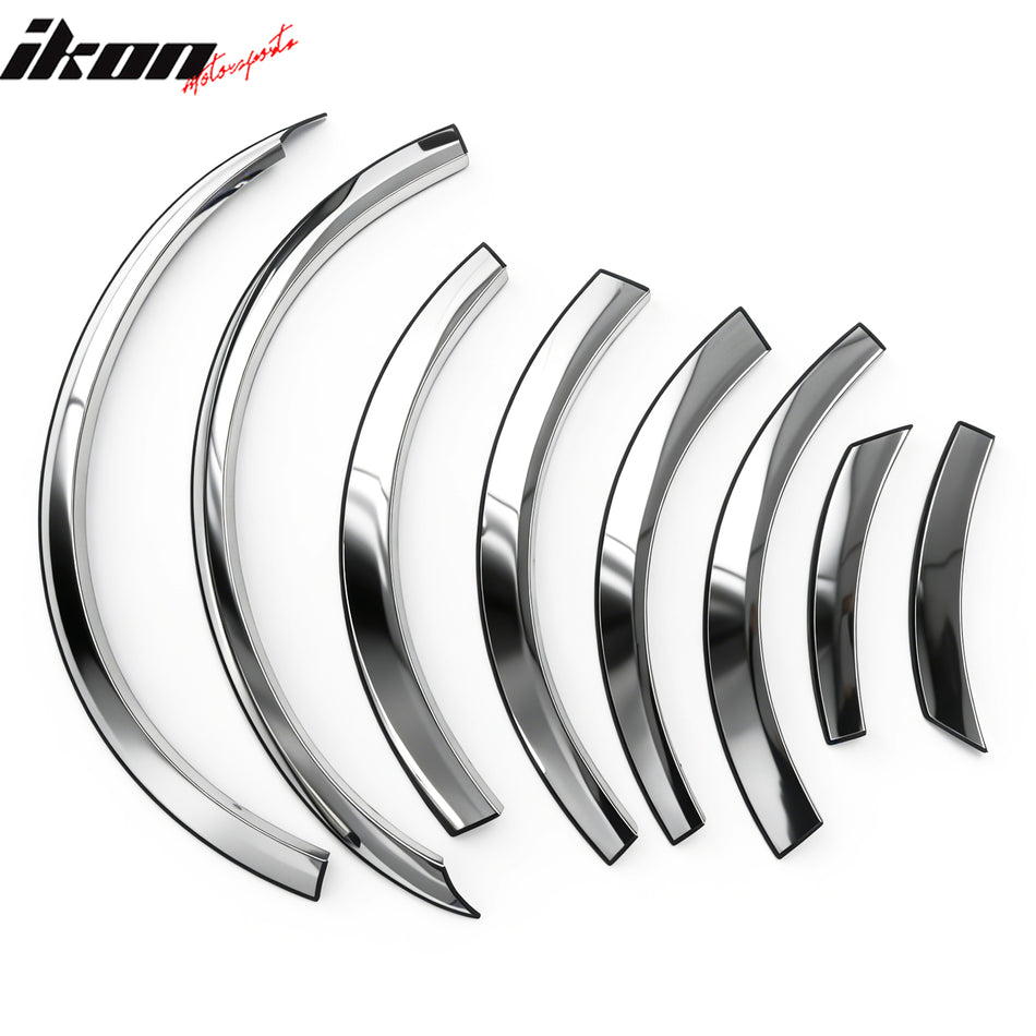 IKON MOTORSPORTS, Fender Flares Compatible With 2000-2006 Lincoln LS, Mirror Finish Stainless Steel Fender Flares Wheel Cover Protector Bodykits