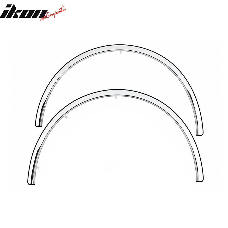 IKON MOTORSPORTS, Fender Flares Compatible With 2006-2012 Lincoln MKZ Zephyr & 2006-2009 Ford Fusion & Mercury Milan, Mirror Finish Stainless Steel Fender Flares Wheel Cover Protector Bodykits