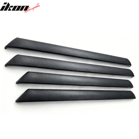 IKON MOTORSPORTS, Fender Trims Compatible with 2002-2006 Chevrolet Avalanche 1500/2500, Dark Gray ABS Vent Molding Cover Garnish Spoiler Fin, 4PCS