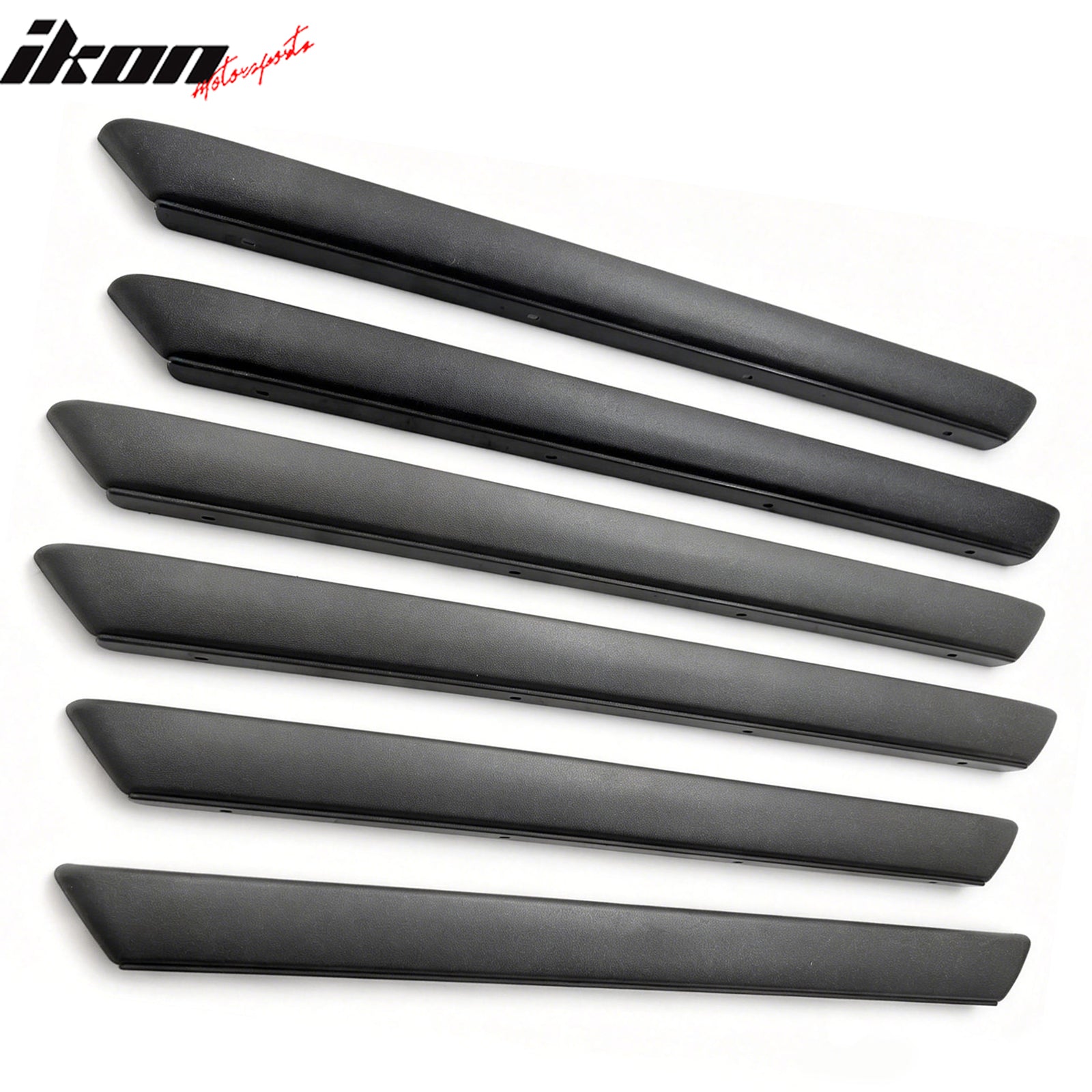 IKON MOTORSPORTS, Fender Trims Compatible with 2002-2006 Chevrolet Avalanche 1500/2500, Light Gray ABS Vent Molding Cover Garnish Spoiler Fin, 6PCS