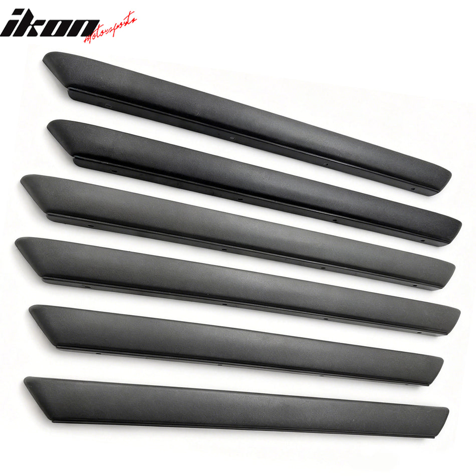 IKON MOTORSPORTS, Fender Trims Compatible with 2002-2006 Chevrolet Avalanche 1500/2500, Light Gray ABS Vent Molding Cover Garnish Spoiler Fin, 6PCS