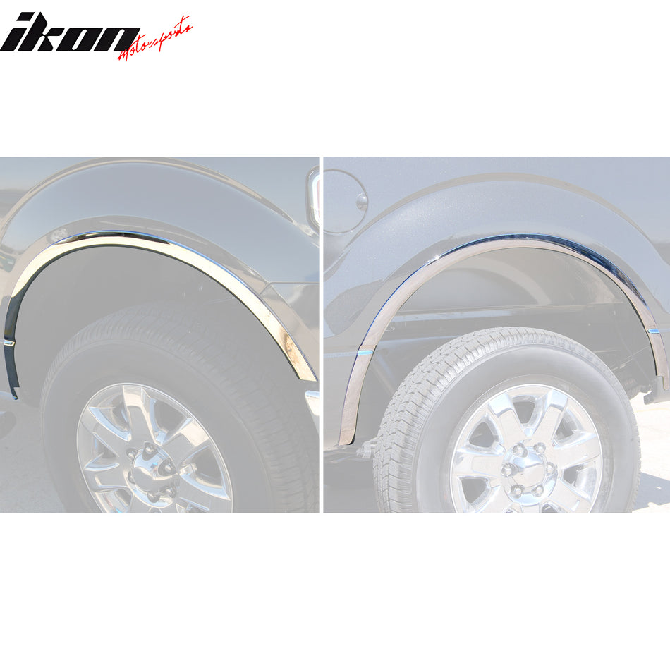 2004-2014 Ford F-150 Chrome Fender Flares Wheel Arches ABS