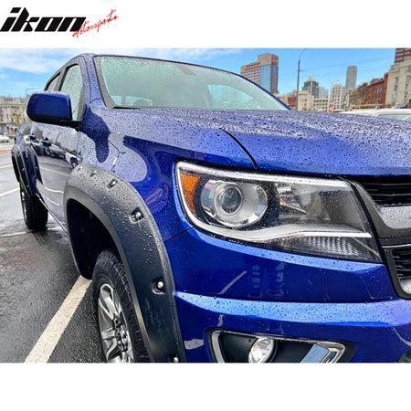 Fits 15-21 Chevrolet Colorado 6'2" Long Bed Rivet Bolt Style Wheel Fender Flares