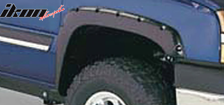 1999-2006 Chevy Silverado Sierra Bolt Fender Flares Smooth Black ABS