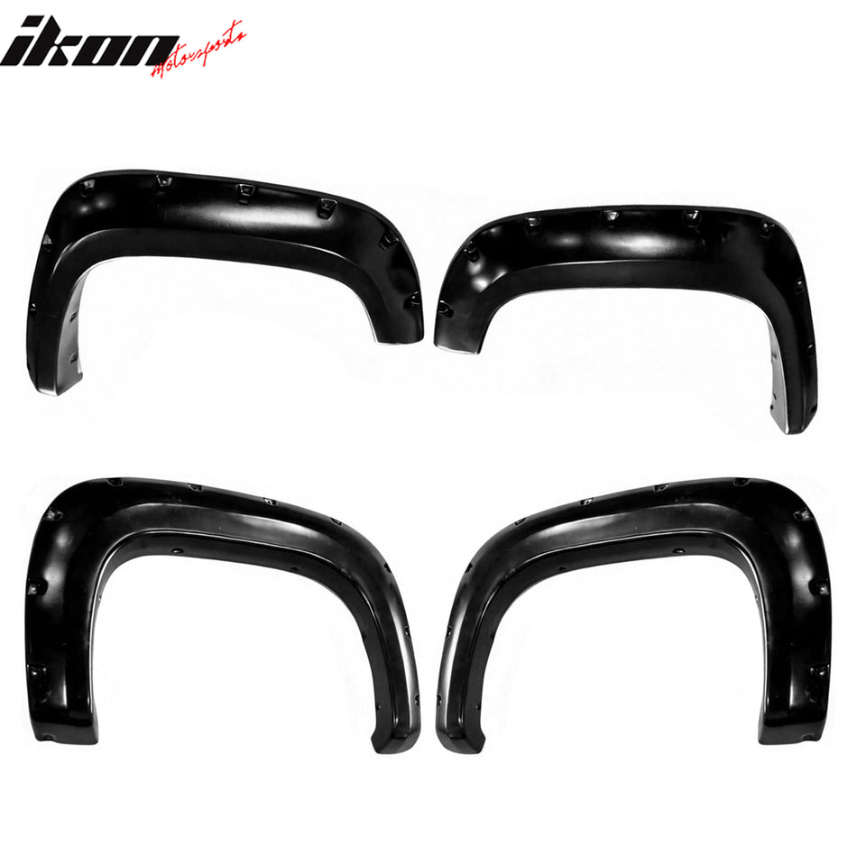 2007-2013 GMC Sierra 1500 78.7"/97.6" Pocket Rivet Bolt Fender Flares ABS